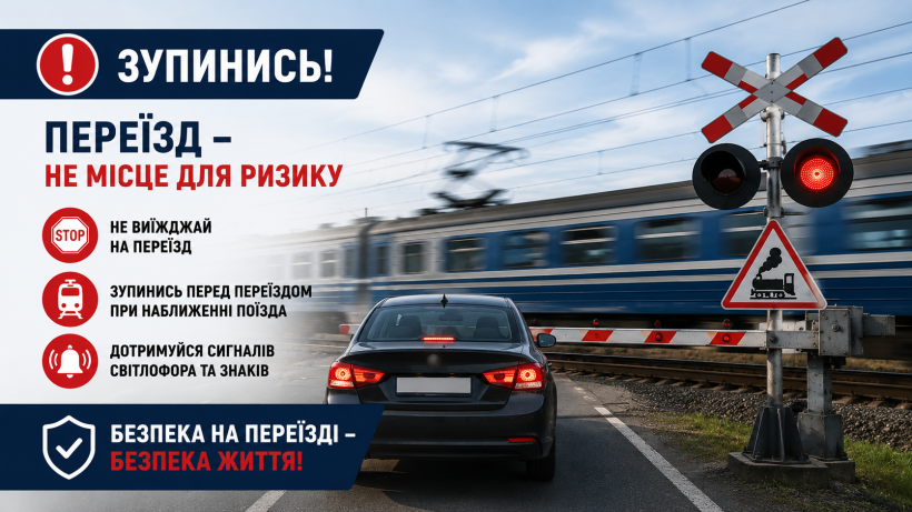 Водіїв Закарпаття закликають бути особливо уважними на залізничних переїздах